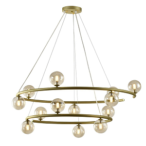 Большая люстра с двумя ярусами Bubble Glass Gold