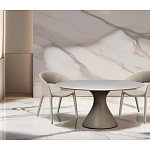 Стол обеденный круглый мраморный на бежевом основании Valedmir варинант исполнения - 5 | Loft Concept в Уфе