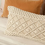 Чехол на подушку с макраме бежевого цвета Macrame варинант исполнения - 5 | Loft Concept в Уфе