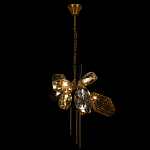 Люстра подвесная со стеклянными плафонами из дымчатого и золотистого с тремя вертикальными подвесками Gilded Mirage  варинант исполнения - 3 | Loft Concept в Уфе