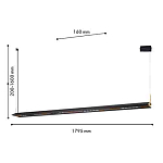 Подвесной светильник линейный вытянутой формы с черным матовым корпусом и золотистыми акцентами Line Pendant варинант исполнения - 2 | Loft Concept в Уфе