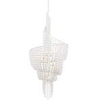 Люстра белая в форме спирали с декором из круглых деревянных бусин White Wooden Beads варинант исполнения - 2 | Loft Concept в Уфе