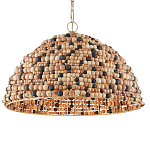 Подвесной светильник в форме купола из деревянных бусин Wooden Beads варинант исполнения - 1 | Loft Concept в Уфе