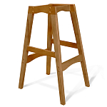 Барный стул со спинкой и подлокотниками на 4-х деревянных ножках Кремовый Велюр Ava Charm варинант исполнения - 5 | Loft Concept в Уфе