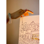 Настольная лампа с принтом на белом тканевом абажуре Roof Garden Lamp варинант исполнения - 1 | Loft Concept в Уфе