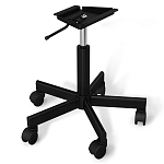 Стул с мягкой серой обивкой из велюра и подъемно-поворотным механизмом на черных колесиках Harper Gray варинант исполнения - 4 | Loft Concept в Уфе