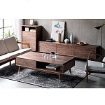 Кофейный стол из дерева с ящиком и нишей для хранения Coffee Walnut Table варинант исполнения - 2 | Loft Concept в Уфе