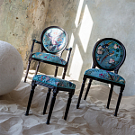 Полукресло из массива бука бирюзовое с изображением птиц и цветов Turquoise Chinoiserie Garden Chair варинант исполнения - 7 | Loft Concept в Уфе