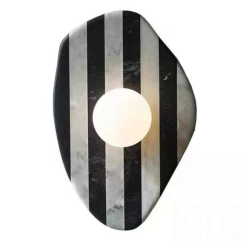 Бра полосатое из мрамора Shaw Marble Lighting Черно-белый Прозрачный Красный Бра полосатое из мрамора Shaw Marble Lighting Черно-белый Прозрачный Красный в Уфе | Loft Concept