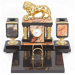 Настольный письменный набор из яшмы и долерита с декором виде льва Manager Organizer варинант исполнения - 1 | Loft Concept в Уфе