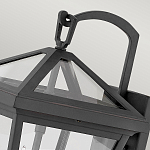 Настенный фонарь черного цвета с прозрачным стеклянным плафоном трапециевидной формы Hinkley варинант исполнения - 8 | Loft Concept в Уфе