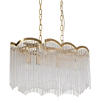 Люстра прямоугольная на цепях с прозрачными трубками и волнистым краем Nembus варинант исполнения - 1 | Loft Concept в Уфе