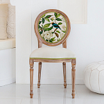 Стул бежевый из натурального бука с изображением птиц и цветов Blooming White Magnolias варинант исполнения - 3 | Loft Concept в Уфе