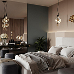 Подвесной светильник с черным основанием и золотистым декором Bruno варинант исполнения - 5 | Loft Concept в Уфе