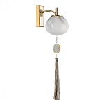 Бра с шарообразным плафоном из белого стекла с подвеской из камня Agatelle варинант исполнения - 1 | Loft Concept в Уфе