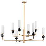 Люстра на штанге с 8-ю цилиндрическими матовыми плафонами и шарами из камня Orb Essence варинант исполнения - 4 | Loft Concept в Уфе