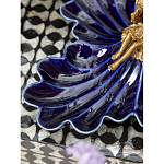 Менажница темно-синяя фарфоровая с бронзовой фигуркой ангела Eden Garden варинант исполнения - 4 | Loft Concept в Уфе