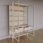 Витрина Primo со стеклянными фасадами и буфетом шпон Светлый дуб варинант исполнения - 4 | Loft Concept в Уфе