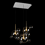 Люстра подвесная 3 лампы с прозрачными стеклянными шарами и золотыми деталями Giopato & Coombes варинант исполнения - 4 | Loft Concept в Уфе