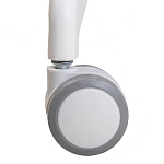 Стул с мягкой синей обивкой из велюра и подъемно-поворотным механизмом на белых колесиках Harper Blue and White варинант исполнения - 7 | Loft Concept в Уфе