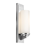 Бра для ванных комнат с белым цилиндрическим плафоном на прямоугольном основании цвета хром Feiss варинант исполнения - 1 | Loft Concept в Уфе