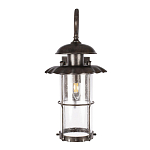 Уличный настенный светильник с цилиндрическим плафоном и изогнутым кованым каркасом Elysian Lanterns варинант исполнения - 2 | Loft Concept в Уфе