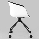 Офисное кресло из пластика с мягким сиденьем Eggshell Black варинант исполнения - 3 | Loft Concept в Уфе