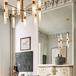 Люстра золотая с 16-ю тонкими цилиндрическими плафонами Shoulders варинант исполнения - 2 | Loft Concept в Уфе