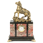 Часы настольные из натурального камня с декором в виде коня Horse Stone Clock варинант исполнения - 3 | Loft Concept в Уфе