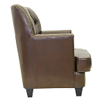 Кресло кожаное c мягкими подлокотниками на 4-х деревянных ножках из массива березы Joseph Armchair brown варинант исполнения - 1 | Loft Concept в Уфе