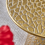 Журнальный столик с конусообразной основой и текстурной поверхностью золотого цвет Ethnic Metal варинант исполнения - 2 | Loft Concept в Уфе