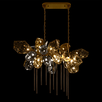 Люстра подвесная с 22-мя гранёными стеклянными плафонами с вертикальными подвесками Gilded Mirage  варинант исполнения - 3 | Loft Concept в Уфе