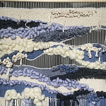 Современное ткачество гобелен в синих оттенках Blue Undine II варинант исполнения - 1 | Loft Concept в Уфе