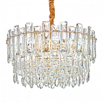 Круглая люстра с хрустальными подвесками на золотистом каркасе Gorgeous Crystal Light варинант исполнения - 4 | Loft Concept в Уфе