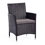 Обеденный комплект из искуственного ротанга Vintara черный варинант исполнения - 7 | Loft Concept в Уфе