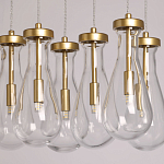 Люстра с 9-ю прозрачными стеклянными плафонами в форме капли Lucid Rain  варинант исполнения - 4 | Loft Concept в Уфе