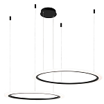 Люстра подвесная светодиодая с двумя черными кольцами Ring Horizontal варинант исполнения - 2 | Loft Concept в Уфе
