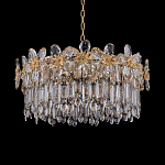 Люстра круглая с декоративными элементами в виде крупных хрустальных цветов Palace Gardens варинант исполнения - 2 | Loft Concept в Уфе