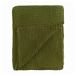 Плед из хлопка жемчужной вязки оливкового цвета Waffle Comfort варинант исполнения - 1 | Loft Concept в Уфе