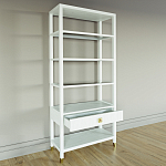 Стеллаж Elsa Dreams White со стеклянными полками и ящиком варинант исполнения - 3 | Loft Concept в Уфе