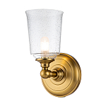 Бра для ванных комнат с прозрачным плафоном из стекла с пузырьками на основании цвета латунь Feiss варинант исполнения - 1 | Loft Concept в Уфе