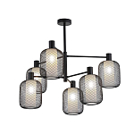 Люстра потолочная с абажурами из металлической сетки Loft Grid Pendant Gold варинант исполнения - 4 | Loft Concept в Уфе