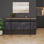 Комод с цветом фасада черный мрамор с деревянной столешницей на металлических ножках HANLEY CONSOLE HITIT BENDIR варинант исполнения - 1 | Loft Concept в Уфе