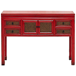 Деревянная консоль в китайском стиле с ящиками и дверцами красная Chinese Console Table варинант исполнения - 1 | Loft Concept в Уфе
