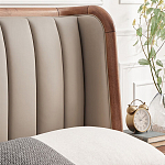 Кровать двуспальная с мягким изголовьем Moon Walnut Bed варинант исполнения - 6 | Loft Concept в Уфе