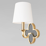 Бра с белым текстильным абажуром и фигурным основанием с зеркальной вставкой Vitorino варинант исполнения - 1 | Loft Concept в Уфе