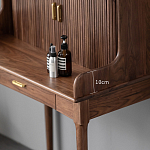 Туалетный стол деревянный с ящиком и зеркалом Moon Walnut Furniture варинант исполнения - 4 | Loft Concept в Уфе