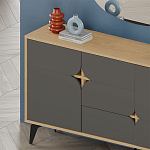 Комод цвета древесины с 3-мя дверцами и выдвижным ящиком темно-серого цвета SPARK CONSOLE OAK ANTHRACITE варинант исполнения - 3 | Loft Concept в Уфе