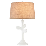 Настольная лампа с белым каркасом и тканевым абажуром Natural Stems варинант исполнения - 1 | Loft Concept в Уфе