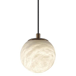 Подвесной светильник с шарообразным плафоном из белого алебастра Cryptocrystalline Stone варинант исполнения - 1 | Loft Concept в Уфе